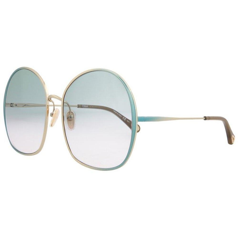 COPY - CHLOE IRENE SILVER BLUE GRADIENT OVERSIZED ROUND SUNGLASSES CH0014S - Picture 4 of 5